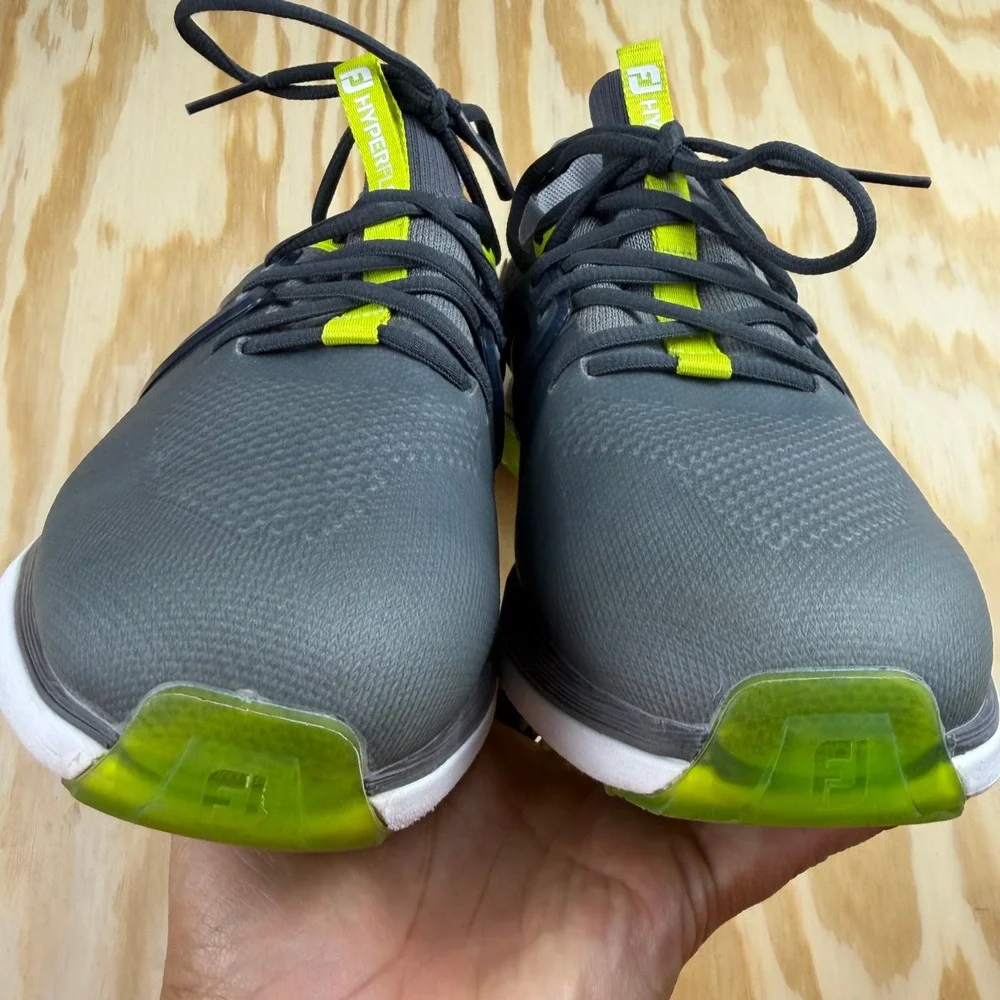 FootJoy HyperFlex Mens Golf Shoes Charcoal Grey Lime Green 51044 Size 8.5 W